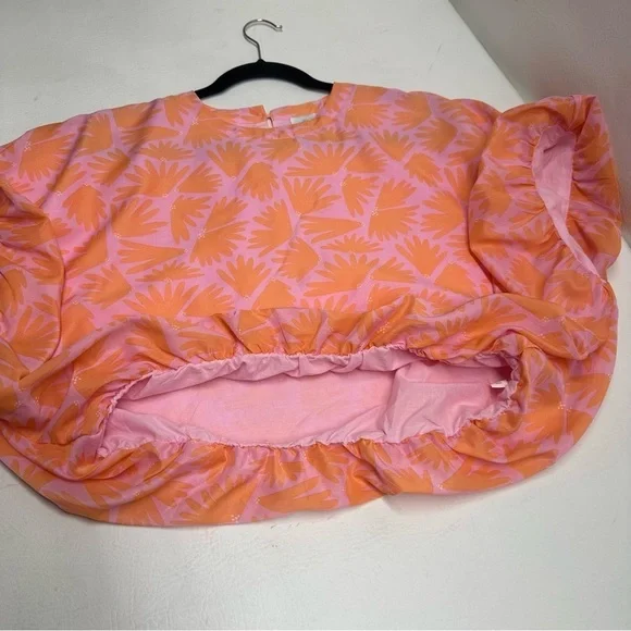 J.Marie dolman floral Orange and Pink Women's crop Top size Small - Picture 3 of 8